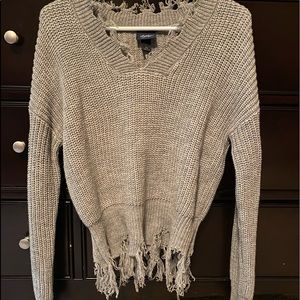 Day trip XS gray distressed sweater